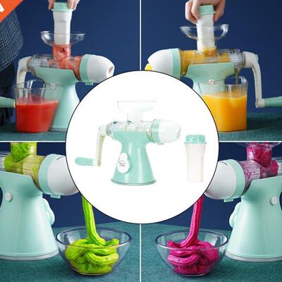 Hand Crank Manual Juicer Ice Cream Maker with Suction Counte