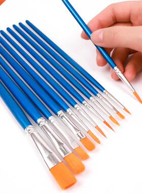 Memory 10Pcs Nylon Paint Brushes Set for Drawing Painting Ac