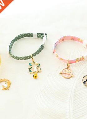 1PCS Nylon Adjustable Cat Collars Candy Color Moon Swing Kit
