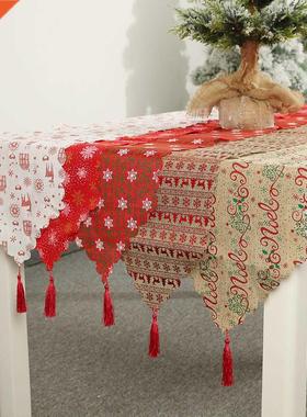 Christmas Table Runner 2022 New Year Household Table Cover D