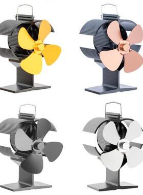 Stove Fan 4-Blade Upgrade Heat Powered Fan Log Wood Burner Q