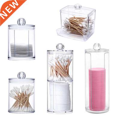 Acrylic Makeup Organizer Cotton Swabs Qtip Container Cosmeti