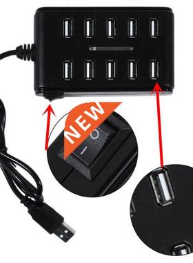 Powstro USB High Speed USB 2.0 Hub 10 Ports Personal Comput