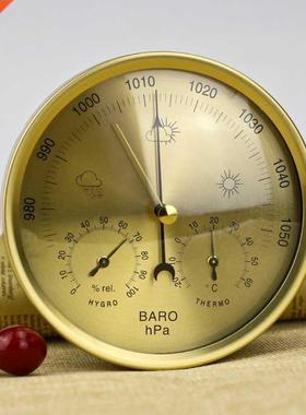 Metal 3 in 1 Barometer Weather Station for Indoor and Outdoo