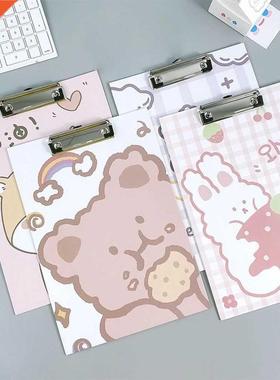 Cute A4 Paperboard Clip Cartoon file folder Density Writing