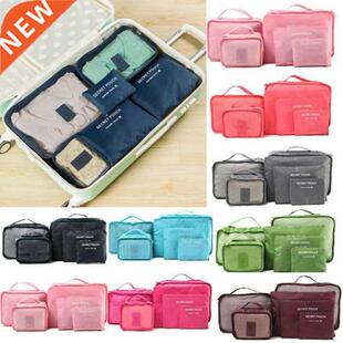 6Pcs/Set Clothes Luggage Packing Cube Organizer Suitcase Tr