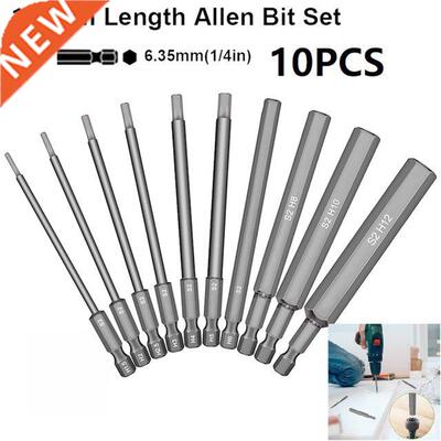 10pcs Hex Head Wrench Drill Bit Set 100mm S2 Steel Screwdriv