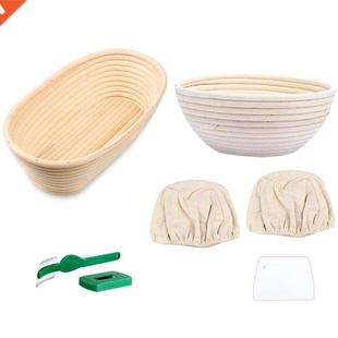 Bread Basket With 6Pcs Liner Proofing Removable And Banneton