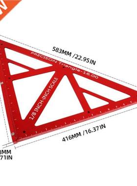 Triangle Ruler Measuring 16'' Precise Scale Aluminum