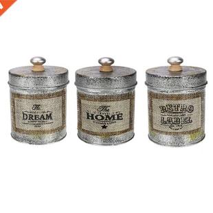 Jar Organizer Desktop Retro Box Storage Sundries Kitch Metal