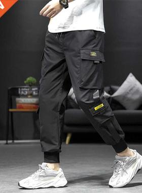 Sreetwear Hip Hop Black Harem Pants Men Elastic Waist Punk P