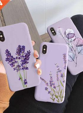Lavender Flower Plant Back Cover Cases for iPhone 13 12 Mini