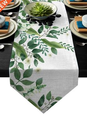 Nordic Green Plants Table Runners Modern Dining Buffet Kitch