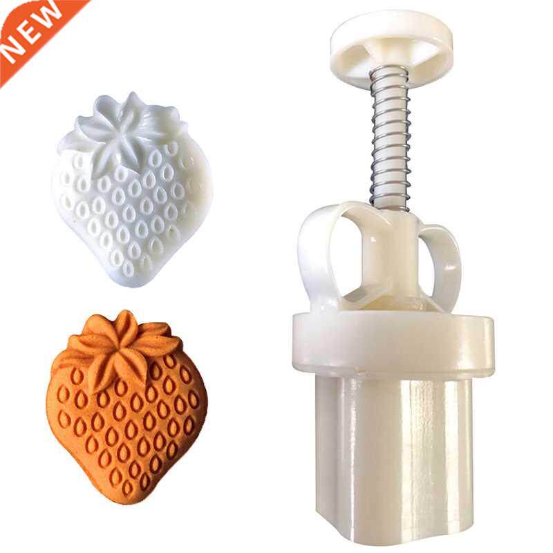 Plastic Mooncake Mold 50g Strawberry Stamp Cookie Cutter Mou