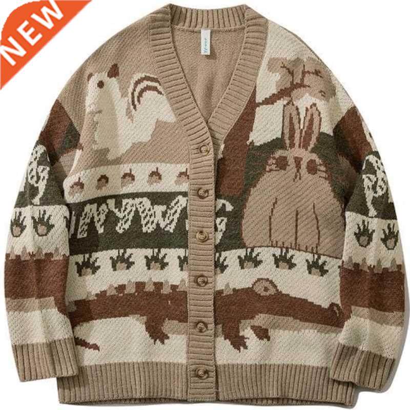 Vintage Cardigan Oversized Sweater New Japanese Harajuku Car
