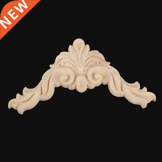 1Pc 13cm Decorative Wood Appliques Unpainted Wood Carved Flo