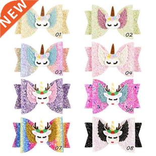 Clips Pink 3rd 2nd unicorn Hair Bowknot Unicorn Girls 2021