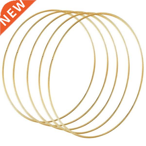 5 Pack 14 Inch Large Metal Floral Hoop Wreath Macrame Gold H