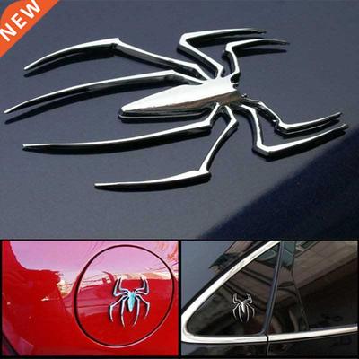3D Car Stickers HOT Universal Metal Spider Shape Emblem Chro
