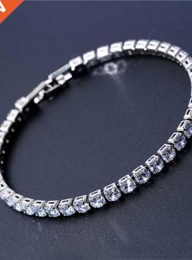 4mm Cubic Zirconia Green Tennis Bracelet Chain Bracelets For