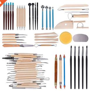 61Pcs Pottery Tools Clay Sculpting Tools Wooden Handle Potte