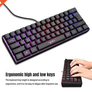Wired Gaming Keyboard Adjustable RGB Backlit Multiple Shortc