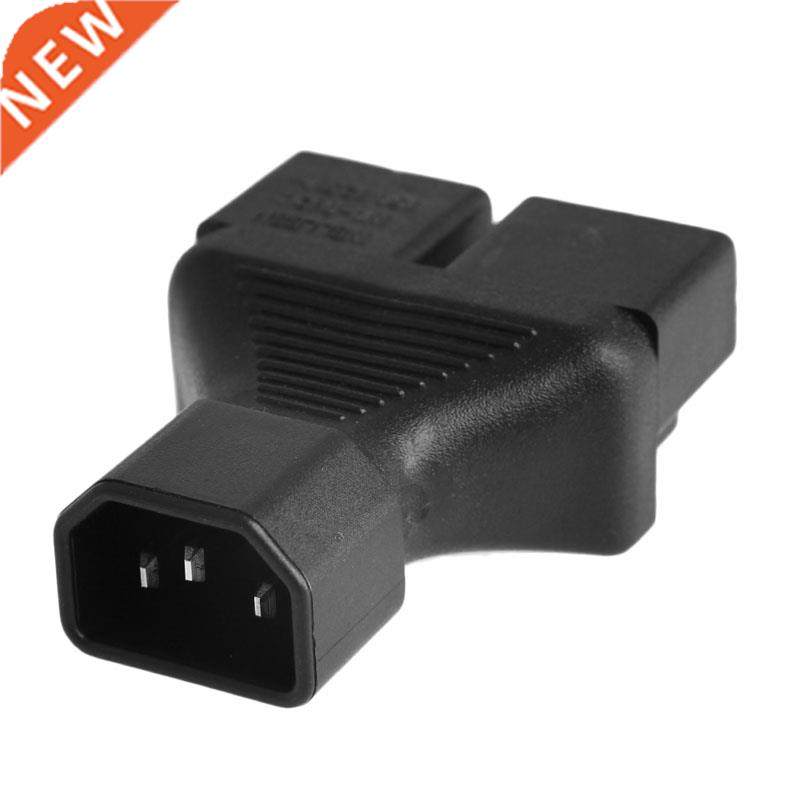 iec 320 c14 male to 2x us 3-pin nema 5-15r female y splitter