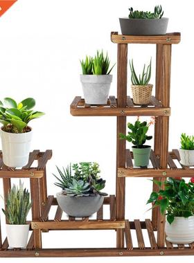 Multi-tiers Flower Plant Holder Stand Rack Wooden Plant Stan