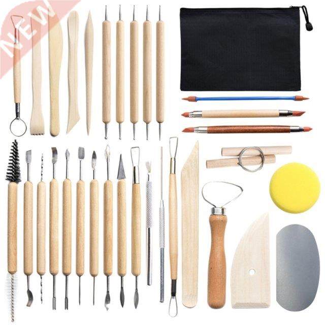 2 Pcs/set  Clay Sculpture Pottery Tools Drill Carving Po