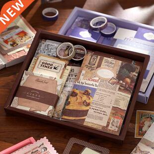 2022 New Journal Diary Notebook Set 155pcs Retro Scrapbookin