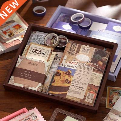 2022 New Journal Diary Notebook Set 155pcs Retro Scrapbookin