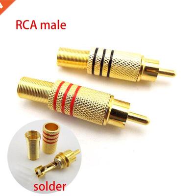 6pcs/lot 3 Pair Gold plated RCA Male Connector Plug Audio Vi