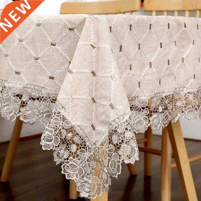 Modern Simple Plaid Tablecloth Pastoral Cotton Linen Dining