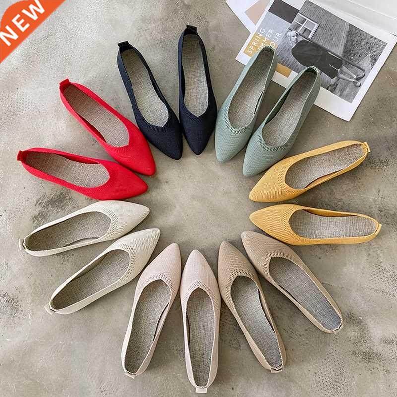 2022 Fashion Breathable Stretch Fabric Ballet Flats Women Me
