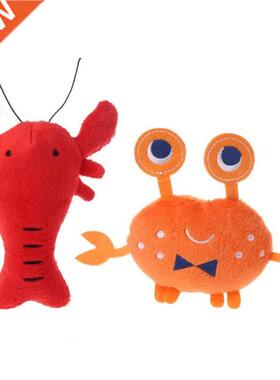 Soft Plush Pet Dog Toys Puppy Cartoon Lobster Crab Squeaky
