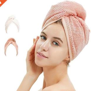 Microfiber Hair Towel Wrap Hair Drying Towel with Button Dry