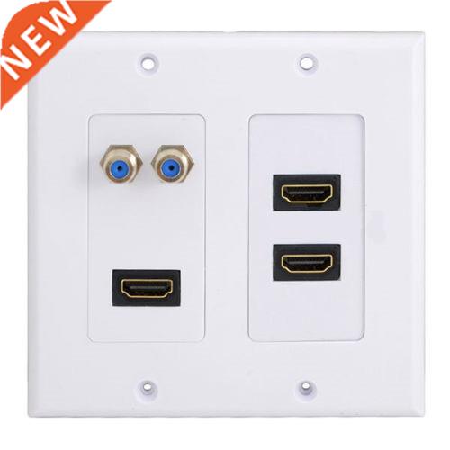 3HDMI Wall Plate Composite Video Audio Adapter Jack Outlet P