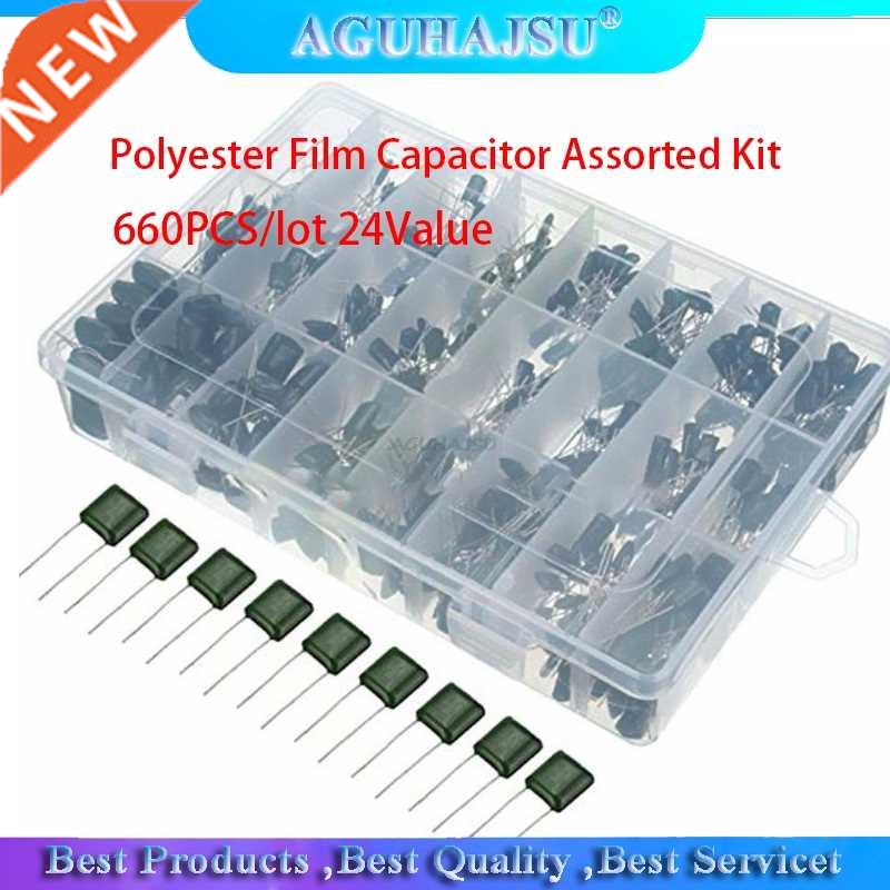 660PCS/lot 24Value Capacitor kit 100V 2A221J to 2A474J Polye