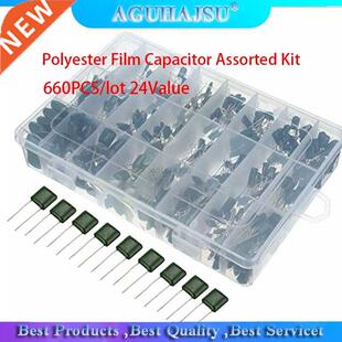 660PCS/lot 24Value Capacitor kit 100V 2A221J to 2A474J Polye