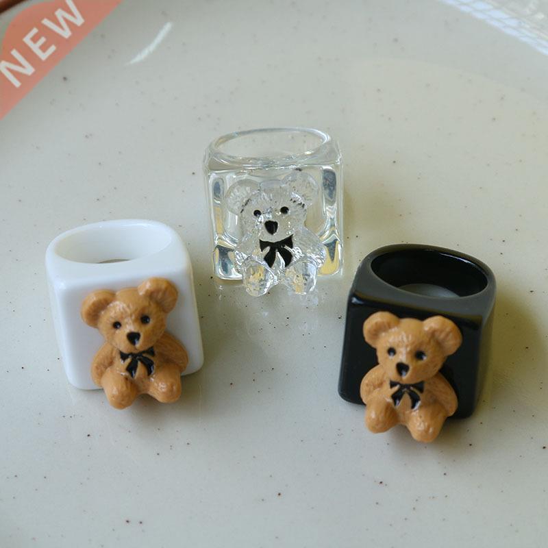 New Cartoon Cute Transparent White Black Resin Acrylic Geome