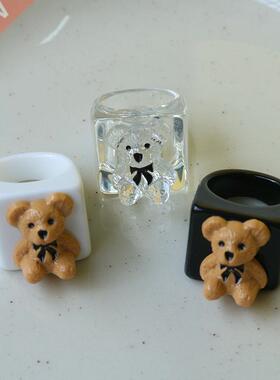 New Cartoon Cute Transparent White Black Resin Acrylic Geome