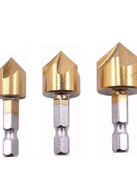 3pcs Titanium Coated Countersink Chamfer Tool Deburring Tool