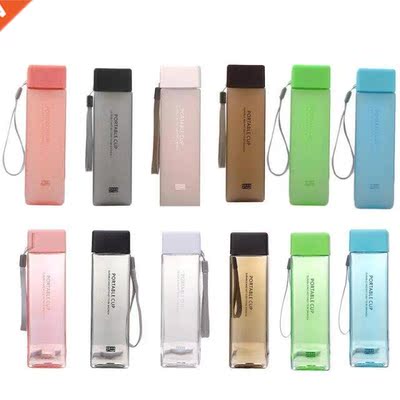 1 Piece Transparent Square Plastic Frosted Water Cup Outdoor