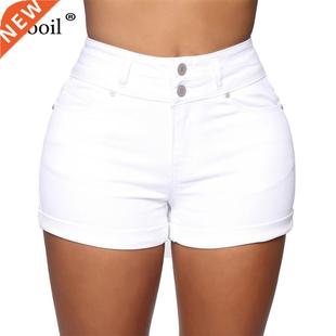 Jeans Shorts Women Fashion White Black Denim Short Pocket