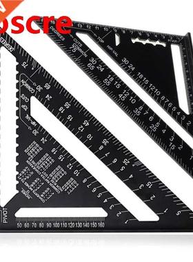 7/12Inch Aluminium Triangular Measuring Ruler Woodworking Ca