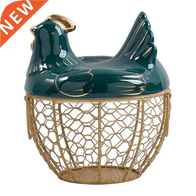 Egg Storage Basket Metal Wire Fruit Basket With Chicken Shap