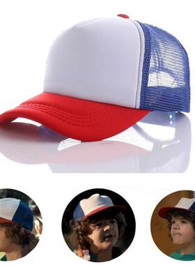 Stranger Things Hat Blue Red Mesh Trucker Cap Summer Dustin&