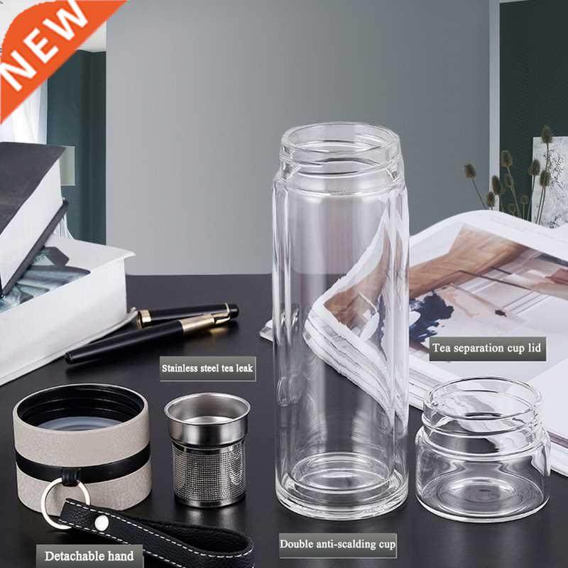 500ML Glass Water Bottles For Dink Tea With Infuser Double W