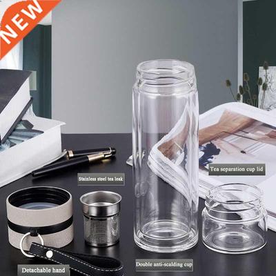 500ML Glass Water Bottles For Dink Tea With Infuser Double W