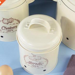 with Holes Bins Garlic Veg Storage Tin Fresh Breathable Food